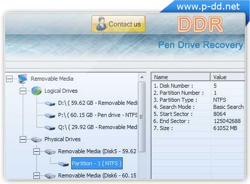 Screenshot of USB Pictures Recovery