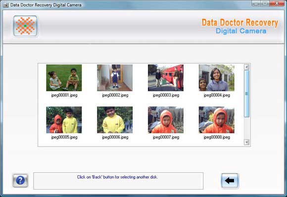 Screenshot vom Programm: Digital Camera Disk Recovery