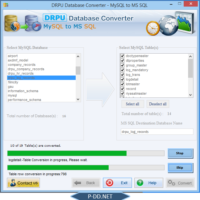 DRPU Database Converter - MySQL to MS SQL